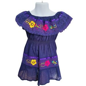 Campesina Dress for Girls Purple
